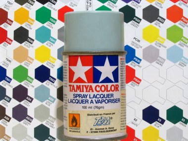 86032/TAMIYA/PS-32  Bombe Acrylique pour le Lexan 100 ml Gris.