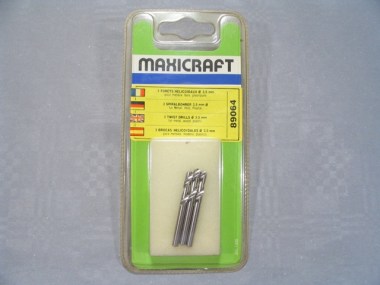 89064/MAXICRAFT/Trois forêts hélicoïdaux diamètre 3.5 mm.